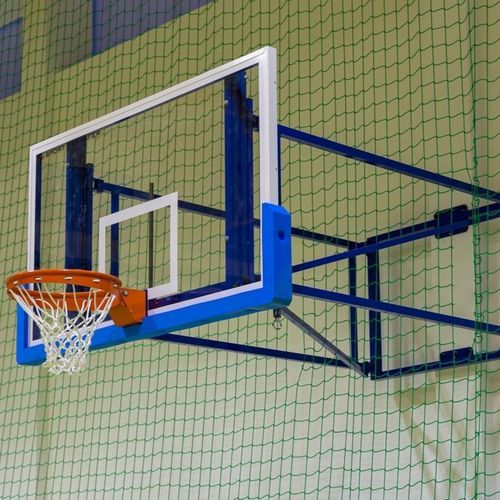 Basketball-Zielbrett / Hartglas - 10 010 - SPORT TRANSFER Sp. z o.o. - rechteckig / weiß/blau / für den Innenraum