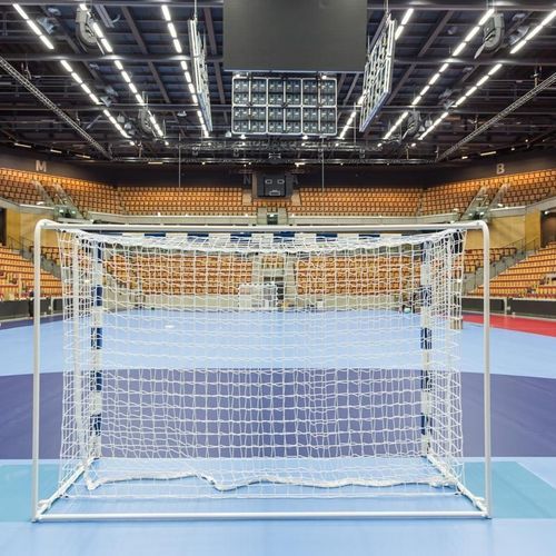 Aluminium-Handballtor - 13 000 - SPORT TRANSFER Sp. z o.o. - stationär / weiß/blau / thermolackiert