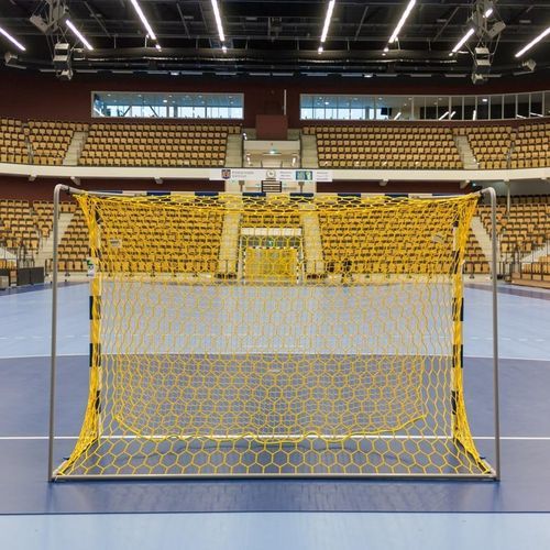 Polypropylen-Handballnetz - 111 - SPORT TRANSFER Sp. z o.o. - gelb / Trapez / Sechseckmaschen