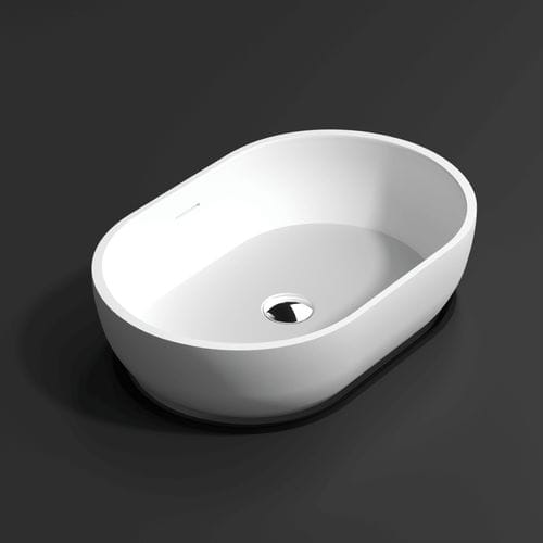 Aufsatzwaschbecken - 700215 - NEILUR - Mineralwerkstoff / oval / ohne Öffnung