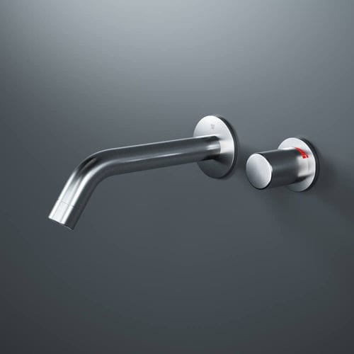 Wasserhahn für Waschtisch - R336-S - NEILUR - wandmontiert / elektronisch / gebürsteter Edelstahl
