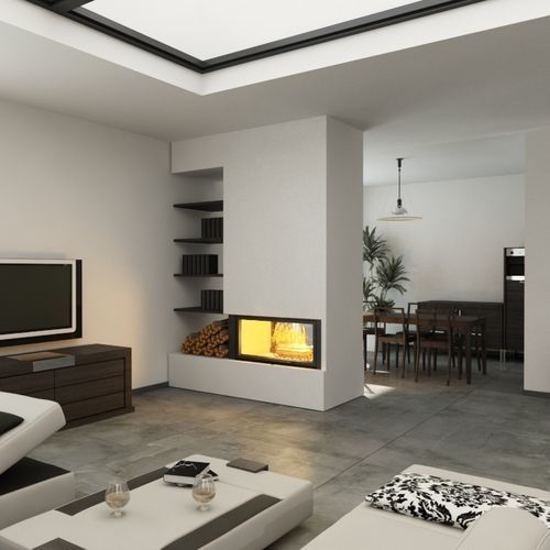 Holzkamin - Optimal 80 - REGALFIRE S.A - Einbau / für Wandmontage / Einseitig