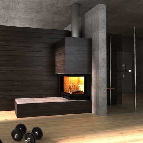 Holzkamin - Optimal 60x60 L/R - REGALFIRE S.A - Einbau / Ecken / zweiseitig