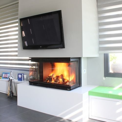 Holzkamin - Minimal 100 - REGALFIRE S.A - Einbau / für Wandmontage / mit 3 Sichtseiten