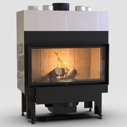 Holzkamin - SLINE 90x42 - REGALFIRE S.A - Einbau / für Wandmontage / Einseitig