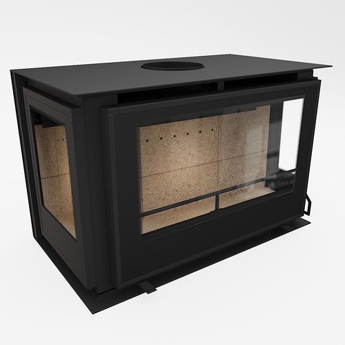 Holzkamin - 80-55 - REGALFIRE S.A - selbsttragend / bodenstehend / doppelseitig