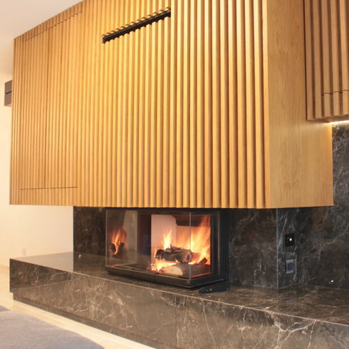 Holzkamin - Optimal 90 - REGALFIRE S.A - Einbau / für Wandmontage / mit 3 Sichtseiten