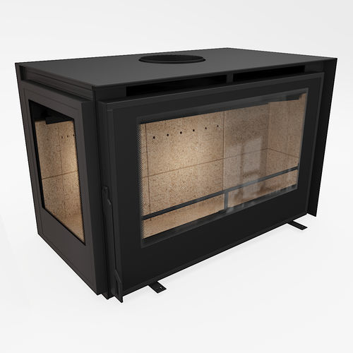 Holzkamin - Design 80-55 L/R - REGALFIRE S.A - Ecken / geschlossene Feuerstelle / Glas