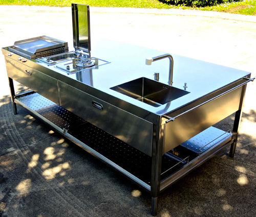 Outdoor-Küche - OUT 250/ISOLA-1 - ALPES-INOX - modern / Edelstahl / Kochinsel