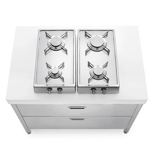 Freistehender Kochfeld-Unterschrank - C100-C90/2 - ALPES-INOX