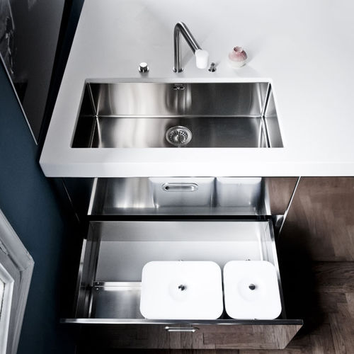 Unterbauspüle - radius 12 VSR - ALPES-INOX - 1 Becken / ohne Abtropffläche / mit Abtropffläche