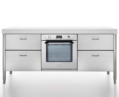 Unabhängiges Küchenelement - 190C-C60+F60+C60/1 - ALPES-INOX - freistehend / mit Schublade