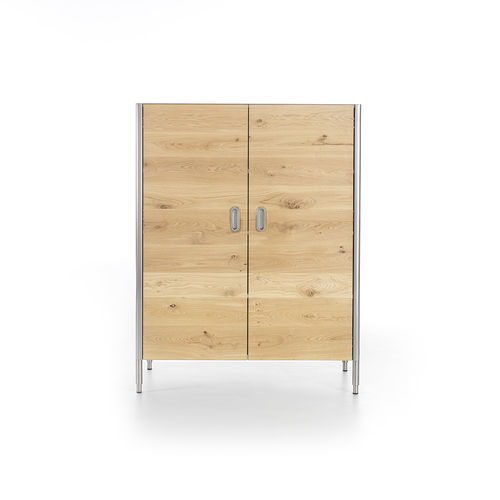 Moderner Lagerschrank für Küchen - 128/165 DISPENSA/2 - ALPES-INOX - Eiche / Edelstahl