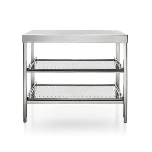 Edelstahl-Zubereitungstisch - 100C-CONTENIMENTO-1 - ALPES-INOX - mit Stauraum / für Privatgebrauch