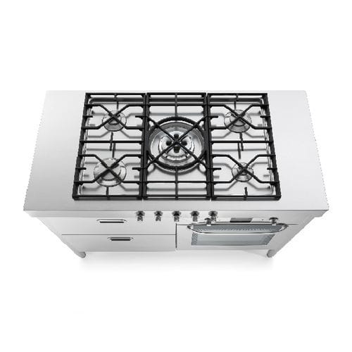 Gasherd - C130-C60+F60/1 - ALPES-INOX - elektrisch / mit 5 Kochfeldern / mit 1 Ofen