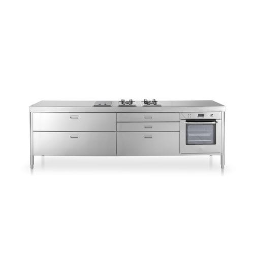 Gasherd - C280-C120+C90+F60/1 - ALPES-INOX - elektrisch / mit 2 Kochfeldern / mit 1 Ofen
