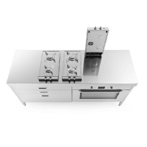 Gasherd - C190-C90+F90/1 - ALPES-INOX - elektrisch / Induktion / mit 4 Kochfeldern