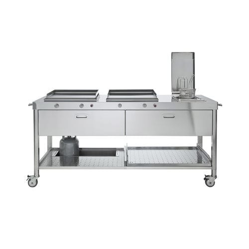 Outdoor-Küche - OUT190-C90+C90/1 - ALPES-INOX - modern / Edelstahl / Kochinsel