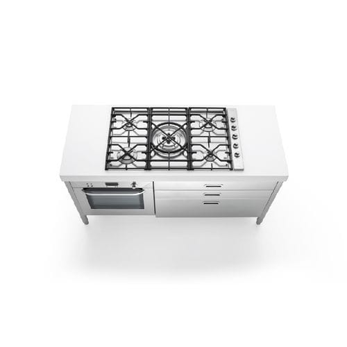 Gasherd - C160-F60+C90/1 - ALPES-INOX - elektrisch / mit 5 Kochfeldern / mit 1 Ofen