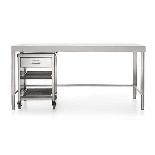 Unabhängiges Küchenelement - 190C-BANCO-1 - ALPES-INOX - freistehend / auf Rollen / mit Schublade