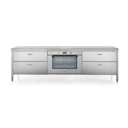 Unabhängiges Küchenelement - 280C-C90+F90+C90/1 - ALPES-INOX - freistehend / Kochbereich vorn / mit Schublade