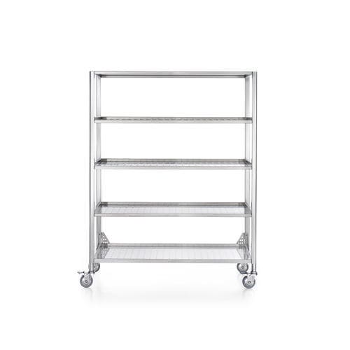 Regal mit Rollen - 128/165 DISPENSA APERTA - ALPES-INOX - modern / Edelstahl / für Küchen