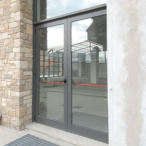 Einflügeliges Industrietor - FLY GLASS - Moreschi Chiusure Industriali S.r.l. - Aluminium / Stahl / galvanisiertem Stahl