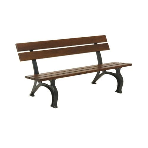 Moderne Bank für den öffentlichen Raum - PN012 - irollo - Gusseisen / Kiefer / Iroko