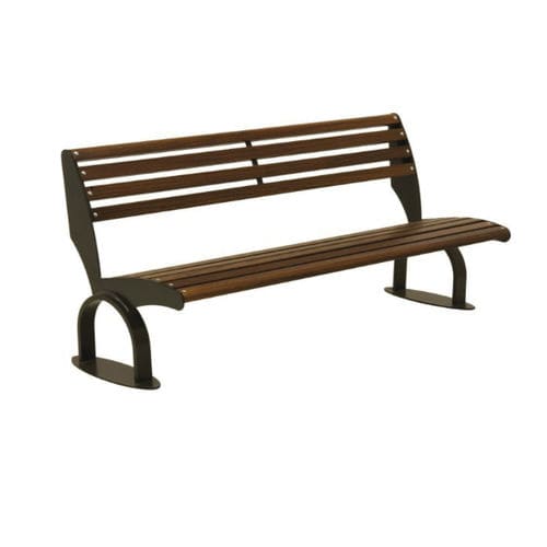 Moderne Bank für den öffentlichen Raum - PN017 - irollo - Gusseisen / galvanisiertes Eisen / Kiefer