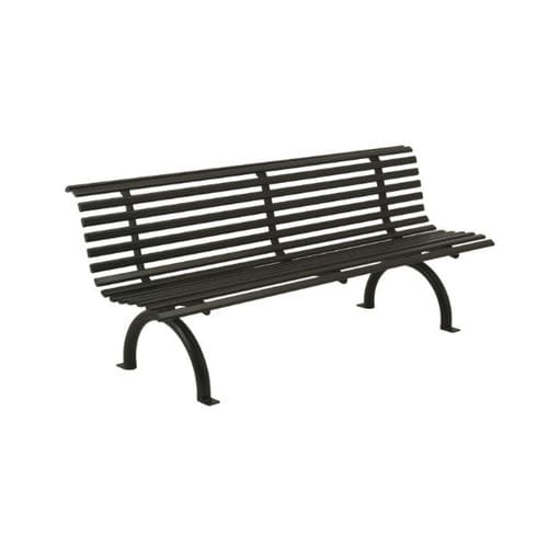 Moderne Bank für den öffentlichen Raum - PN019 - irollo - galvanisiertes Eisen / mit Rückenlehne / ohne Armlehnen