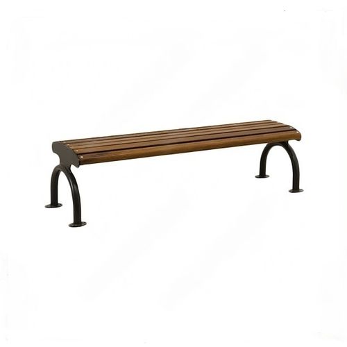 Moderne Bank für den öffentlichen Raum - PN044 - irollo - galvanisiertes Eisen / Kiefer / Iroko