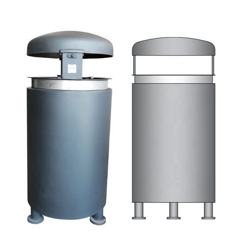 Aluminiumguss-Papierkorb - CS009 - irollo - Stahlblech / poliertes Aluminium