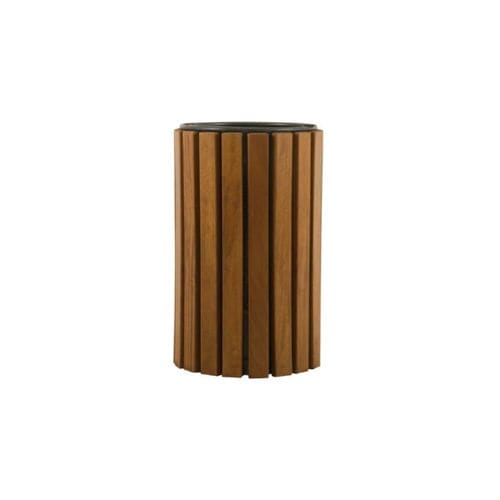 Holz-Papierkorb - CS022 - irollo - galvanisiertes Eisen