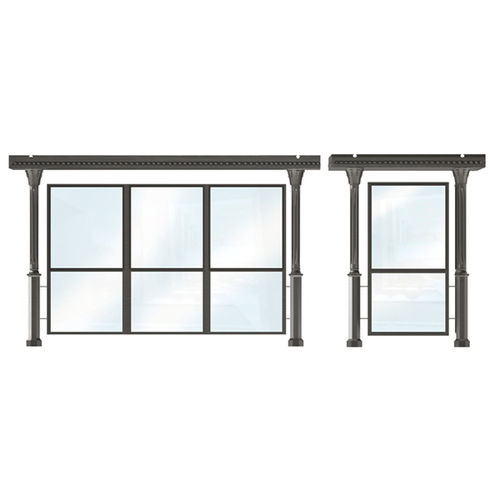 Aluminiumguss-Buswartehalle - PEN002 - irollo - Polycarbonat / Gusseisen / mit Überdachung aus verzinktem Blech