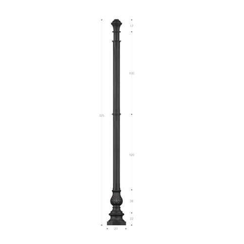 Gusseisen-Mast - PG092 - irollo - Licht / galvanisiertes Eisen / aus feuerverzinktem Stahl
