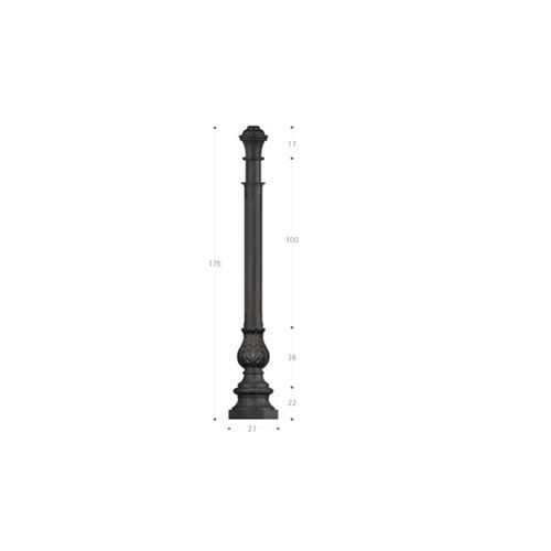 Gusseisen-Mast - PG086 - irollo - Licht / galvanisiertes Eisen / aus feuerverzinktem Stahl
