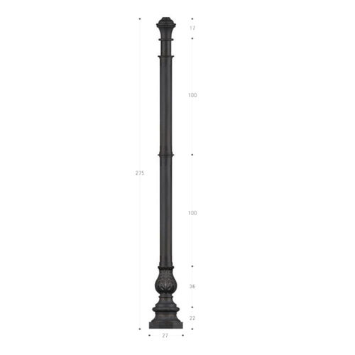 Gusseisen-Mast - PG088 - irollo - Licht / galvanisiertes Eisen / aus feuerverzinktem Stahl