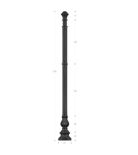 Lichtmast - PG090 - irollo - galvanisiertes Eisen / Gusseisen / aus feuerverzinktem Stahl