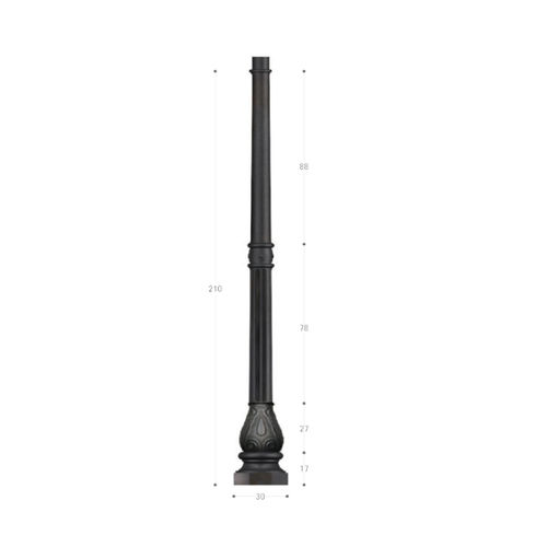 Gusseisen-Mast - PG078 - irollo - Licht / galvanisiertes Eisen / aus feuerverzinktem Stahl