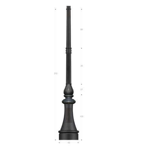 Gusseisen-Mast - PG080 - irollo - Licht / galvanisiertes Eisen / aus feuerverzinktem Stahl