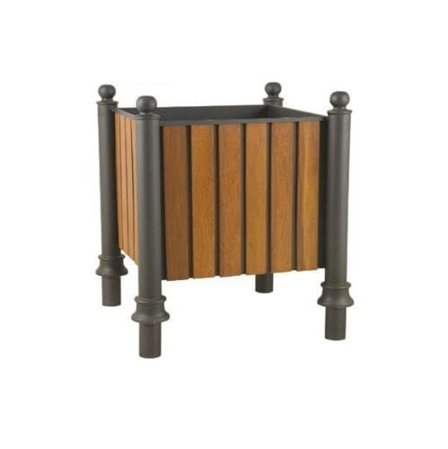 Blech-Pflanzkübel - FR011 - irollo - Gusseisen / galvanisiertes Eisen / Iroko