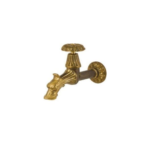 Wasserhahn für Trinkbrunnen - R003 - irollo - wandmontiert / Messing / für Garten