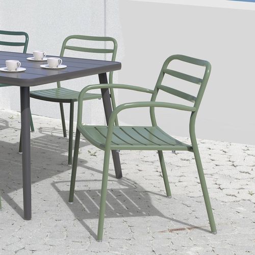 Moderner Gartenstuhl - Immerse - Zaneti - für Außenbereich / Aluminium / Sperrholz