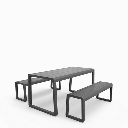 Moderne Tischgarnitur - Elite - Zaneti - Aluminium / Garten / für Außenbereich