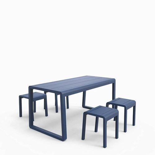 Moderne Tisch- und Stuhlkombination - Elite - Zaneti - für Außenbereich / Aluminium / rechteckig
