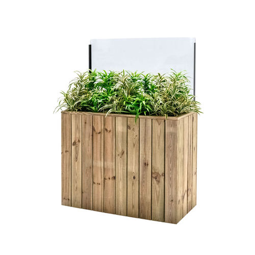 Holz-Pflanzkübel - J100A44PH60 - Hortalia - rechteckig / modulierbar / mit Windschutz