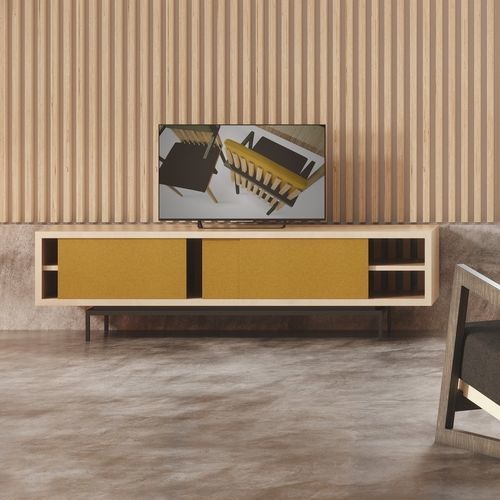 Modernes Fernsehmöbel - INGMAR - Laengsel - maßgefertigt / mit integriertem Stauraum / Sperrholz