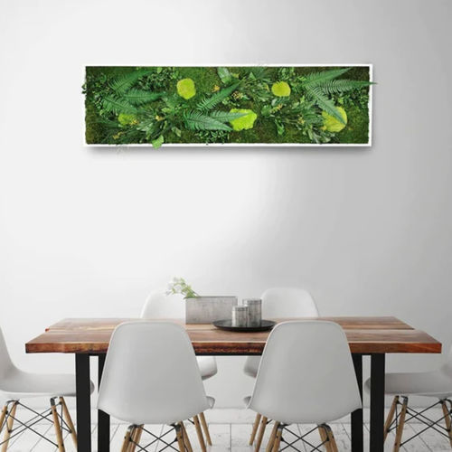 Stabilisierter Pflanzrahmen - ELEGANCE 40X140 - naturall green - natürlich / Blumen / für den Innenraum