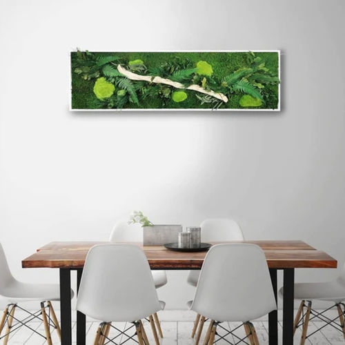 Stabilisierter Pflanzrahmen - 40x140 - naturall green - natürlich / dichtes Blattwerk / für den Innenraum