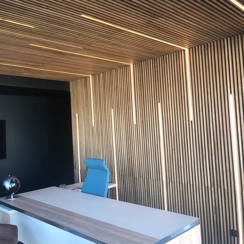 Massivholz-Akustikplatte - WL V15 38 - Woodslines - für Wand / für Decke / Lärche